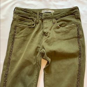 Zara skinny side beaded jeans